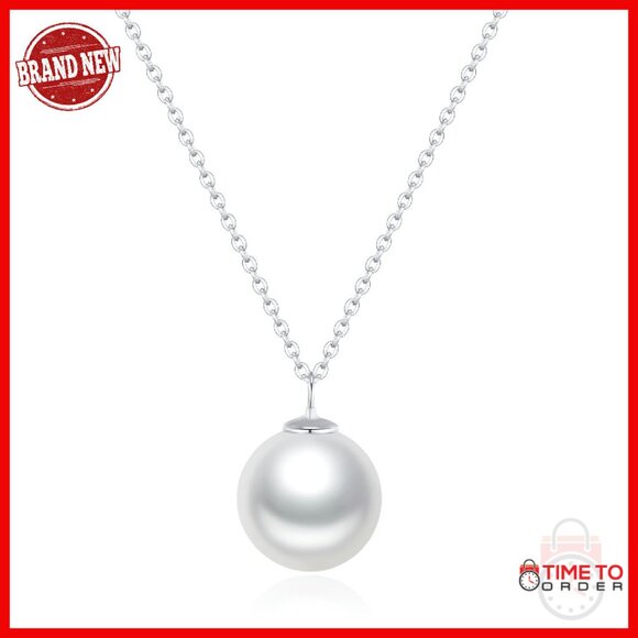 Sterling Silver Pearl Pendant Necklace 18 Inch Adjustable Chain